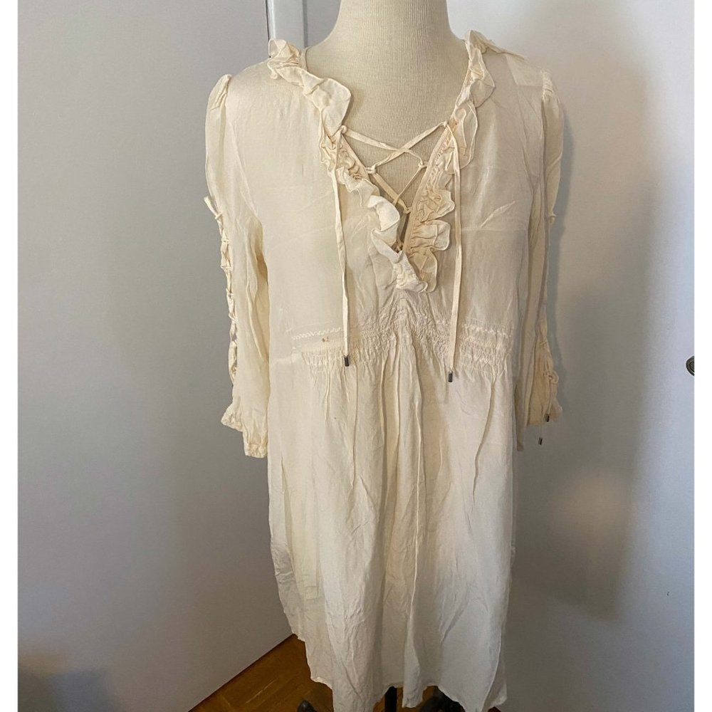 High Brand Silk Cream Tunic Dress Size Small